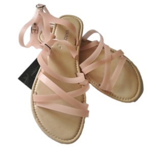 Via Rosa Pink Strap Jelly Summer Sandals Strappy Beach Spring Break Casual Shoes